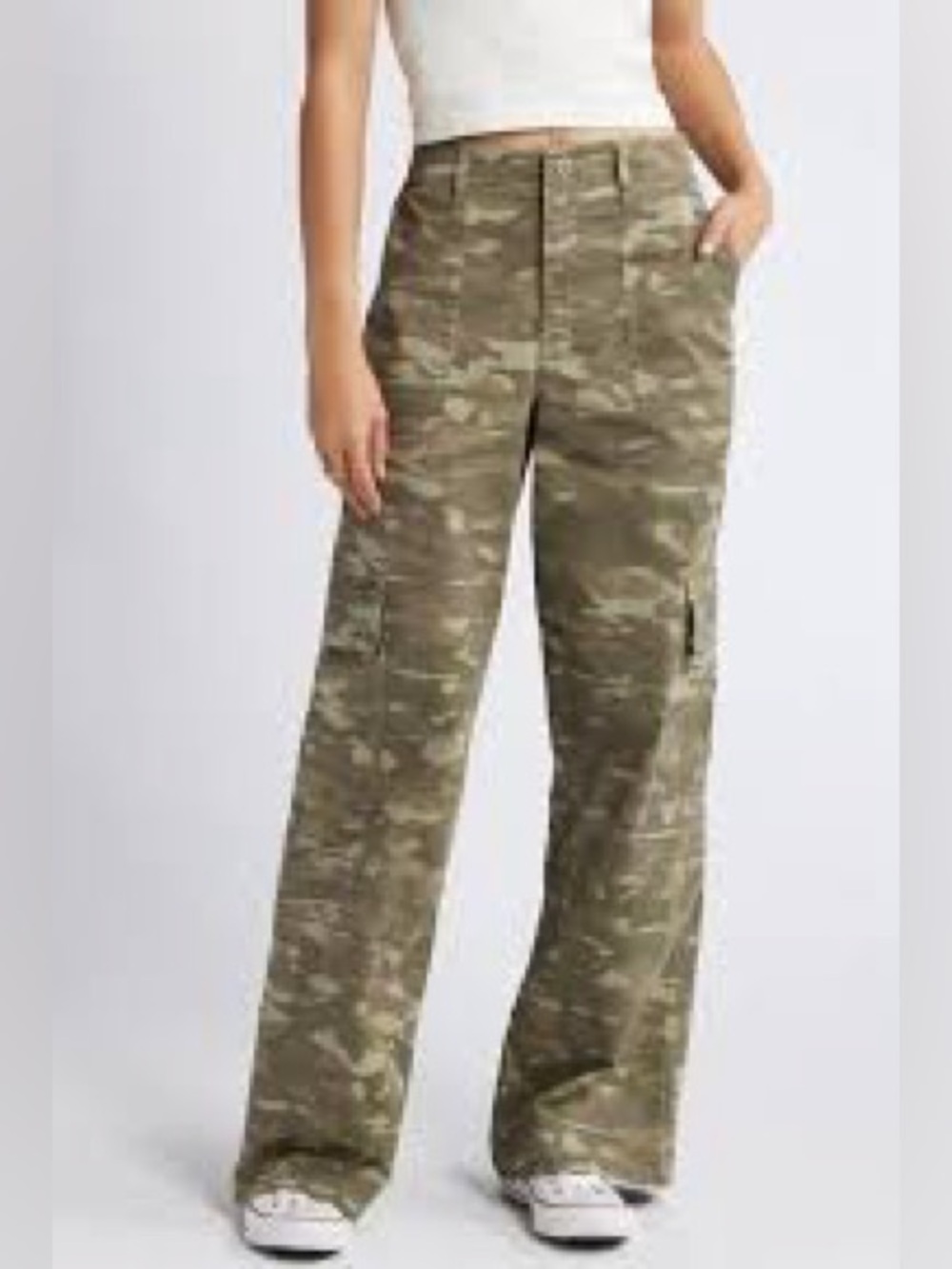 NWT - BP Camo Wide-Leg Cargo Pants - Olive Green